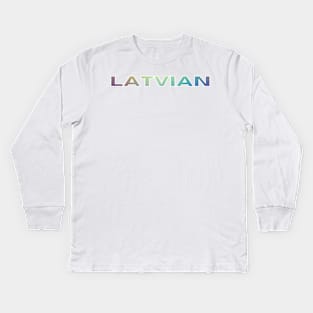 Multicoloured Latvian design Kids Long Sleeve T-Shirt